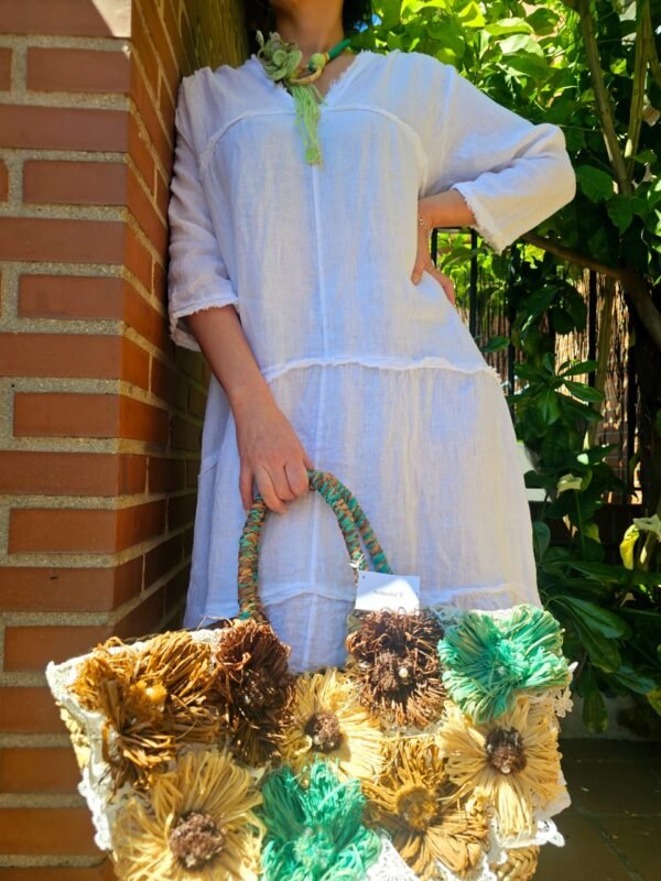 vestido lino 100%