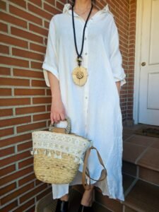 vestido lino 100 %