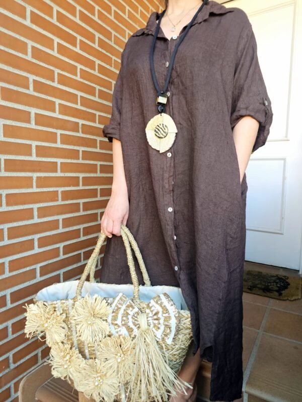 vestido lino 100%