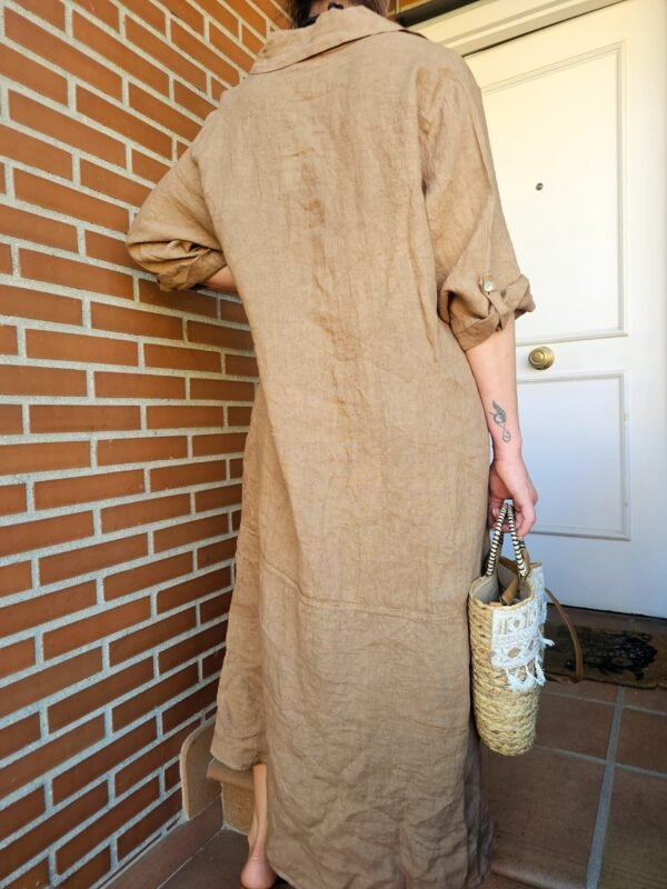 vestido lino 100%