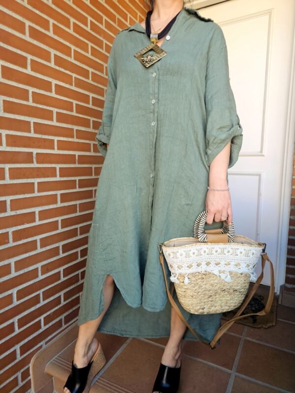 vestido lino 100%