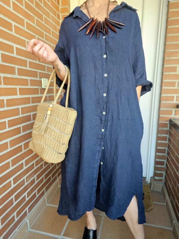 vestido de lino 100%