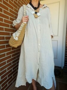 vestido de lino 100%