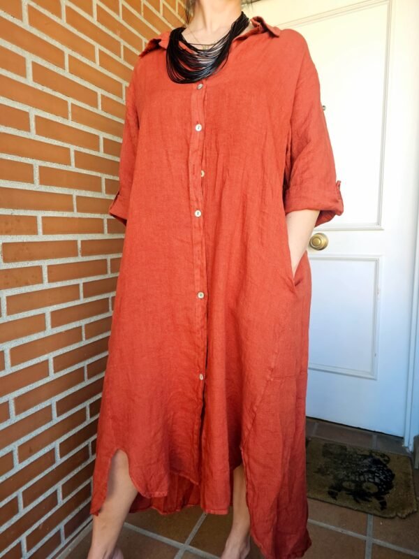 vestido de lino 100%