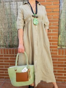 vestido lino 100%