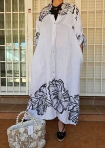 vestido de lino puro