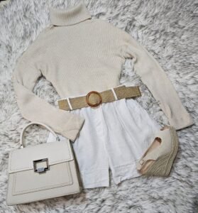 short lino unitalla con cinto