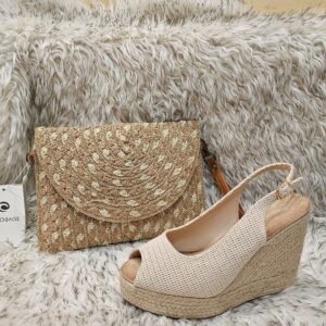 Cartera rafia y plataformas