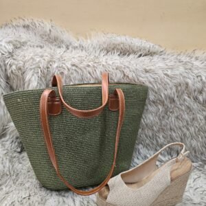 Cartera rafia y plataformas