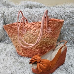 Cartera rafia y plataformas