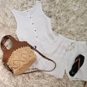 chort y blusa de lino